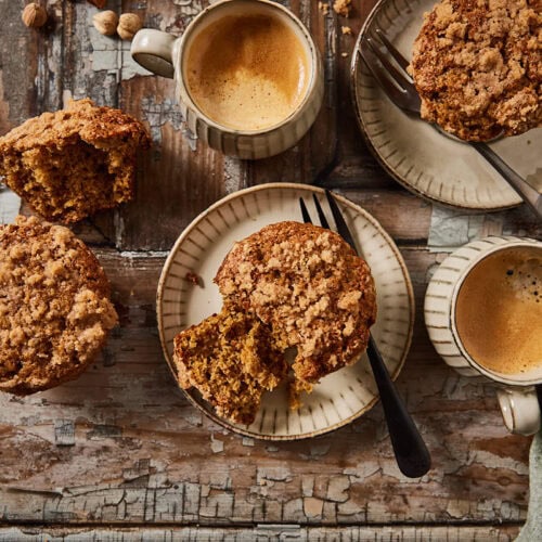 Pompoen muffins met kruimeltopping