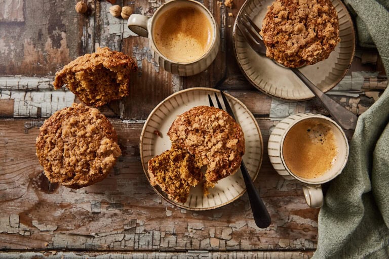 Pompoen muffins met kruimeltopping